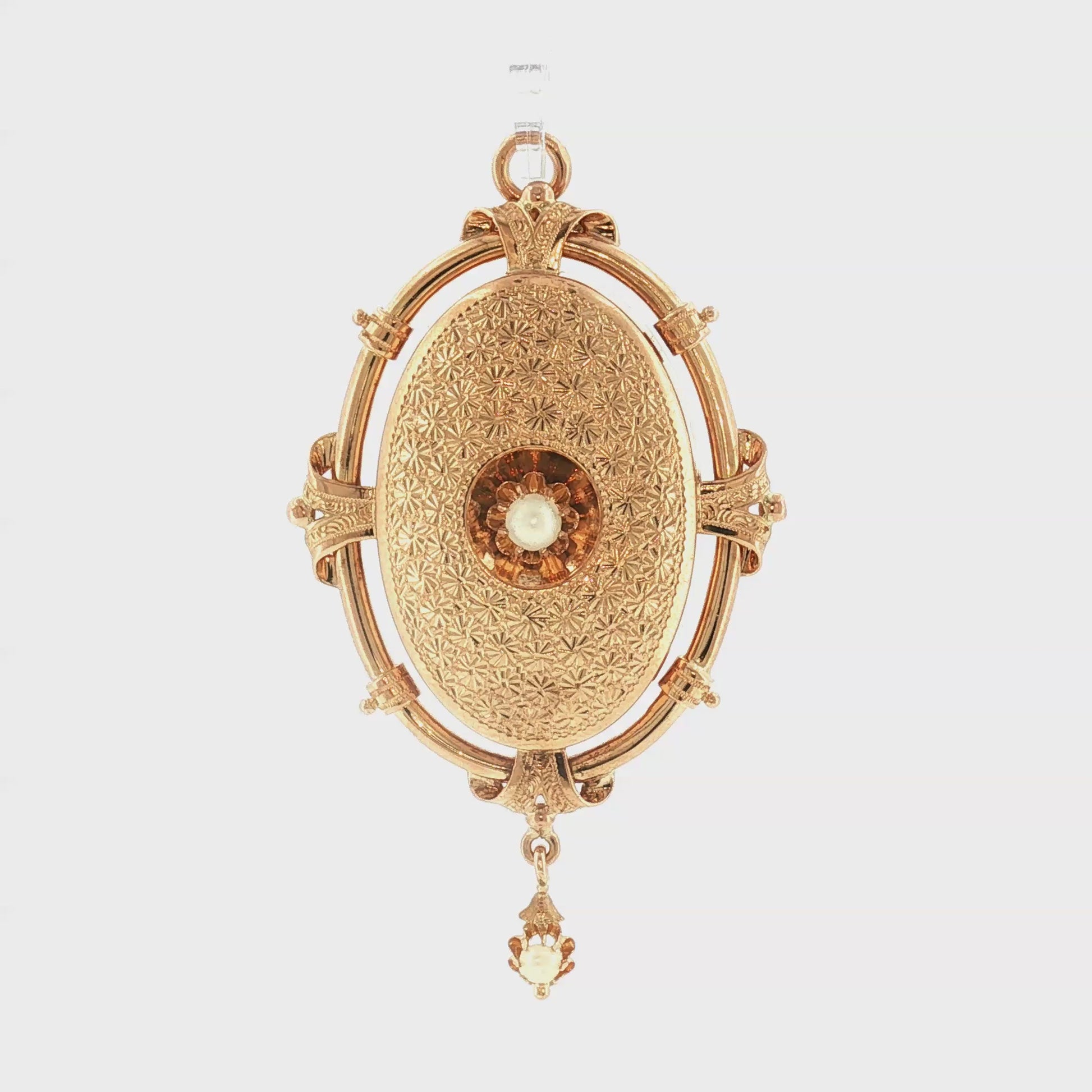 13k Yellow Gold Victorian Multipurpose Pin, Pendant and Locket