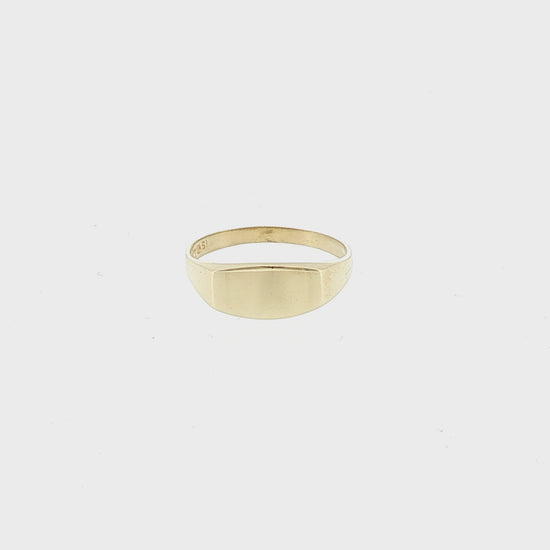 Late 20th-Century 14 Karat Horizontal Signet Ring