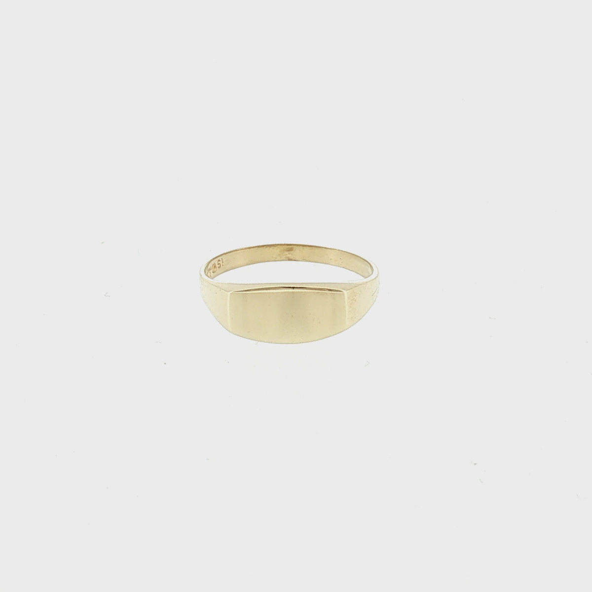 Late 20th-Century 14 Karat Horizontal Signet Ring