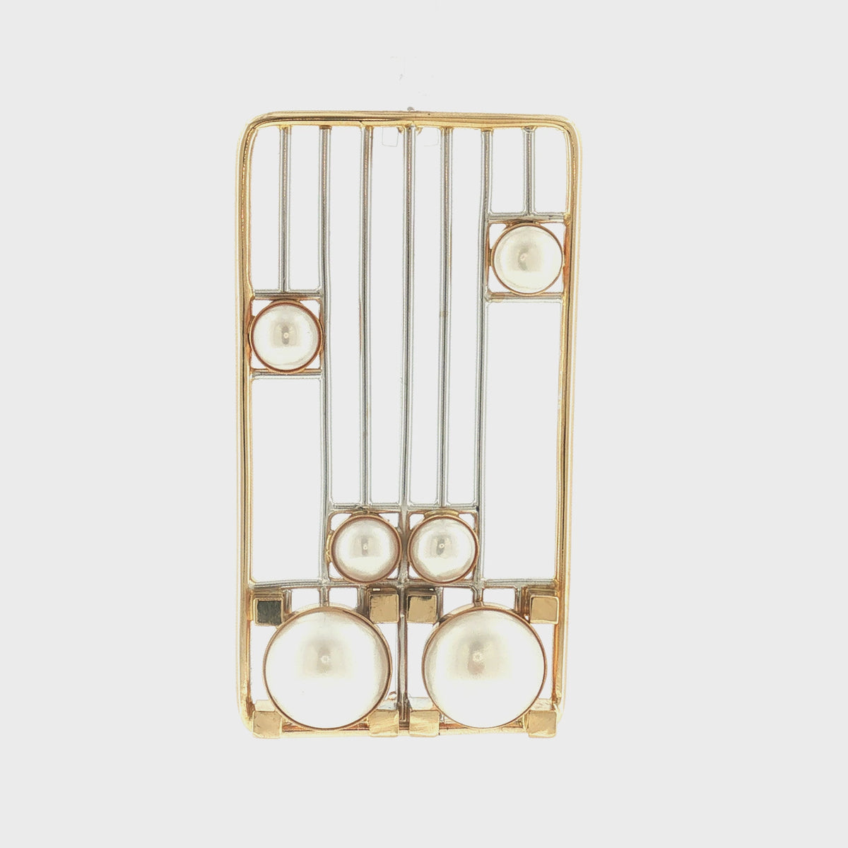 Late 20th-Century Contemporary Cultured Pearl Brooch