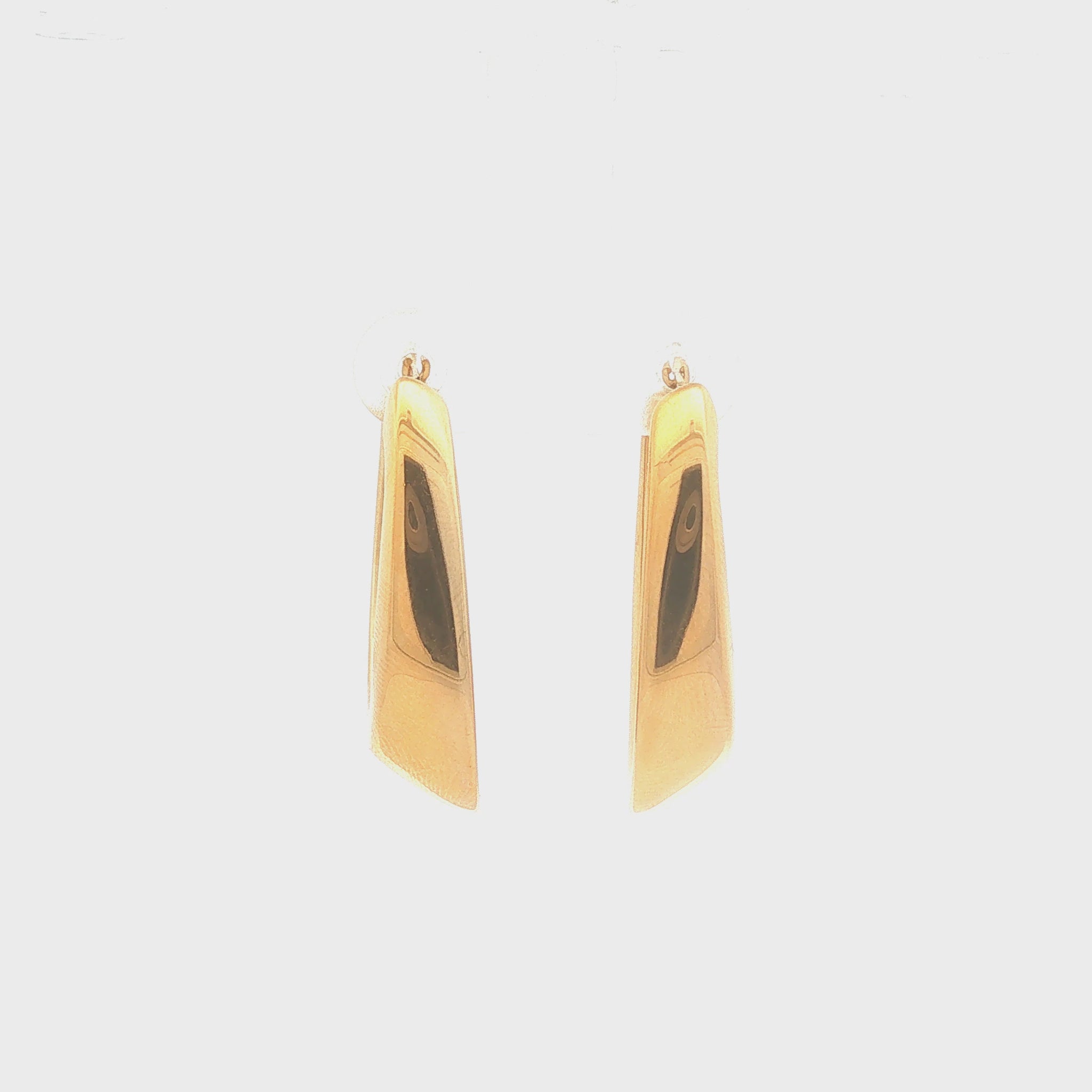 14K Gold Electroformed Angled Hoop Earrings