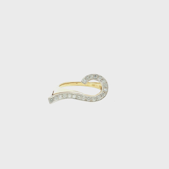 Late 20th-Century 18 Karat Two Tone Diamond Question Mark Ring