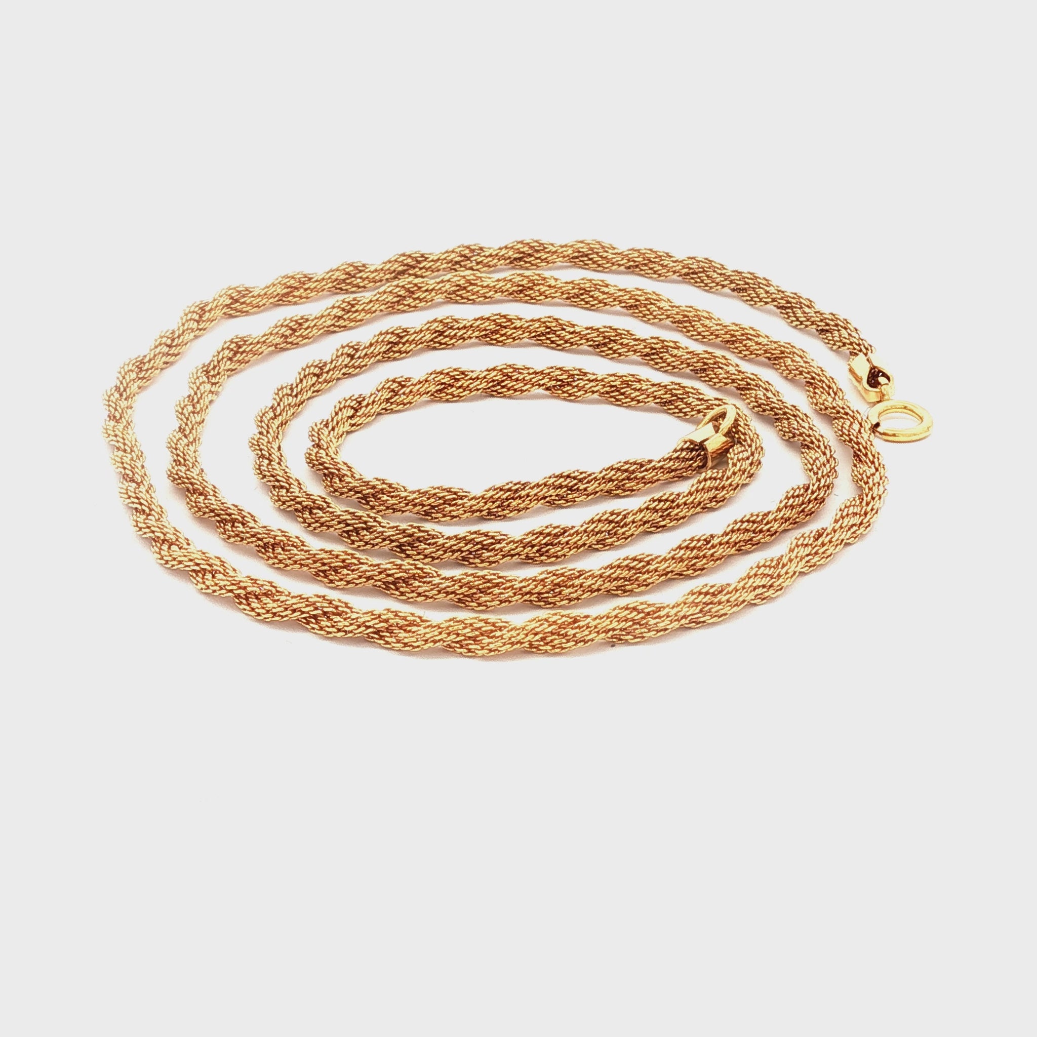 Unique Rope mesh 25" 14k yellow gold neck chain