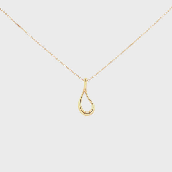 Elsa Peretti for Tiffany & Co 18K Gold Tear Drop Pendant on Chain