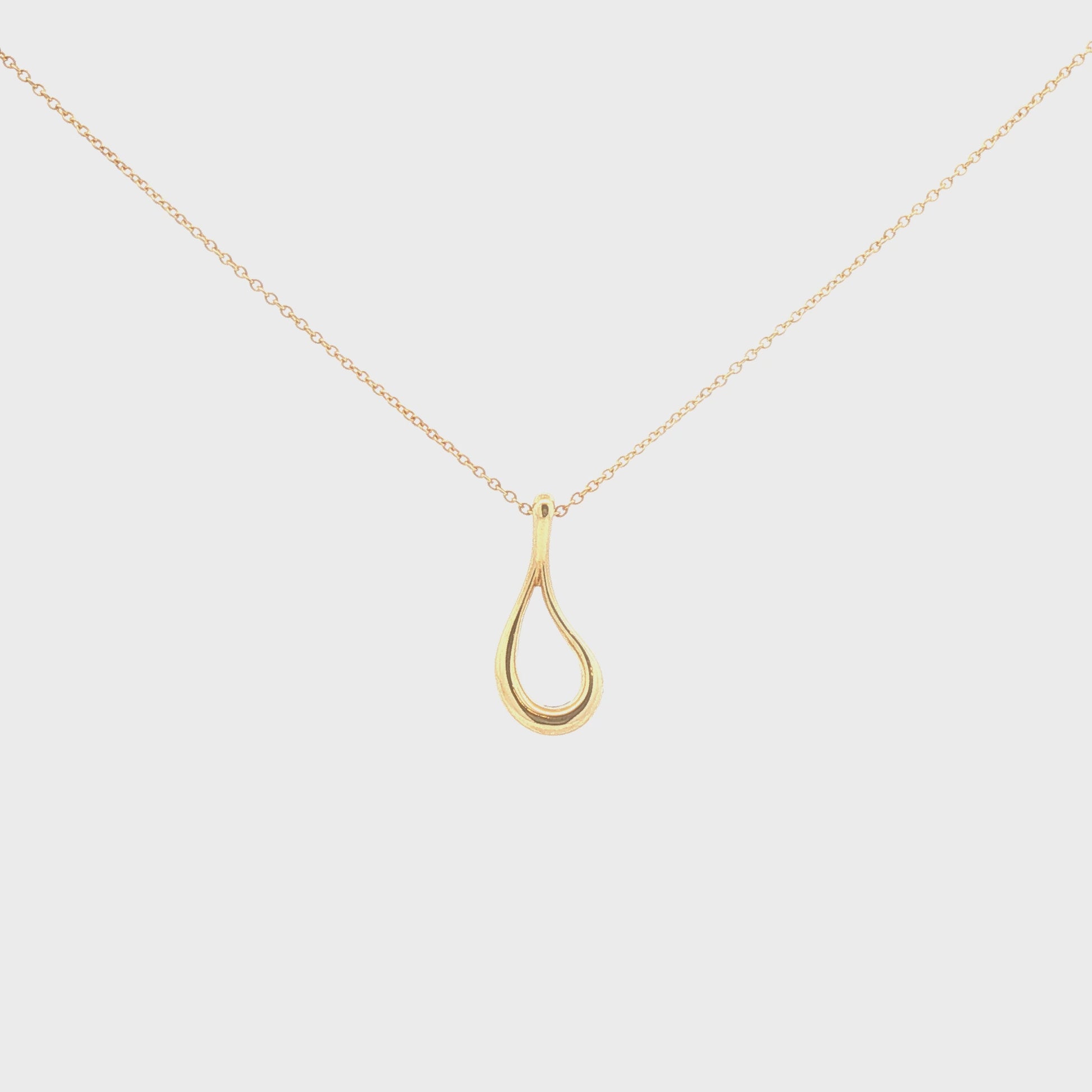 Elsa Peretti for Tiffany & Co 18K Gold Tear Drop Pendant on Chain