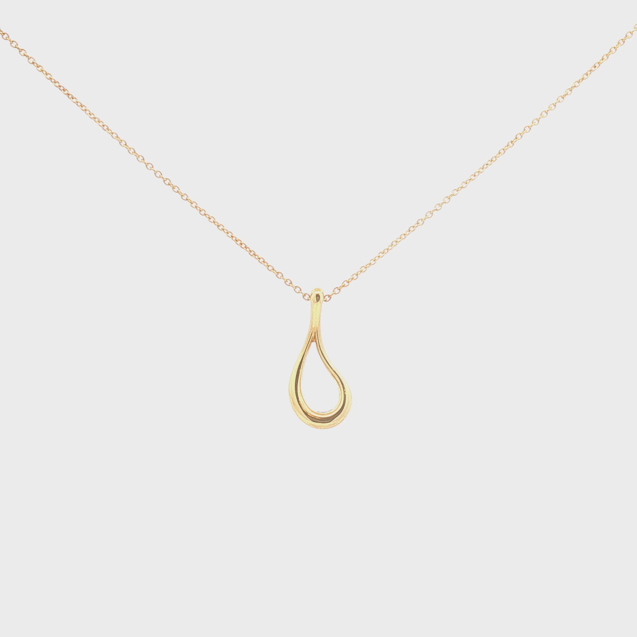 Elsa Peretti for Tiffany & Co 18K Gold Tear Drop Pendant on Chain