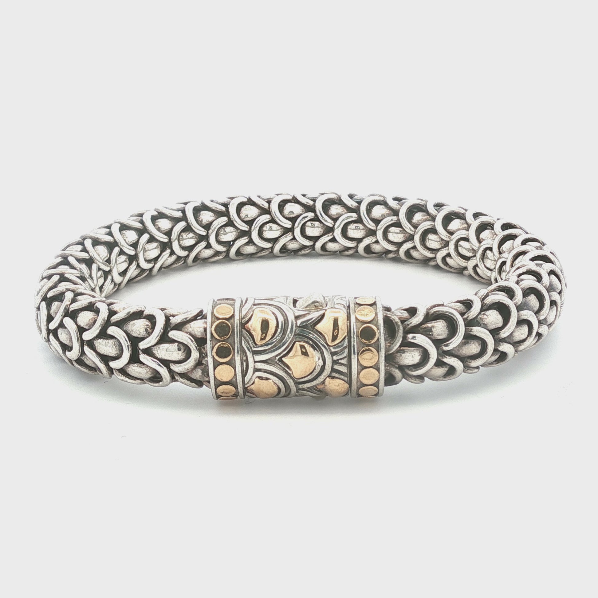 Vintage John Hardy Legends Naga Sterling and 18k Bracelet