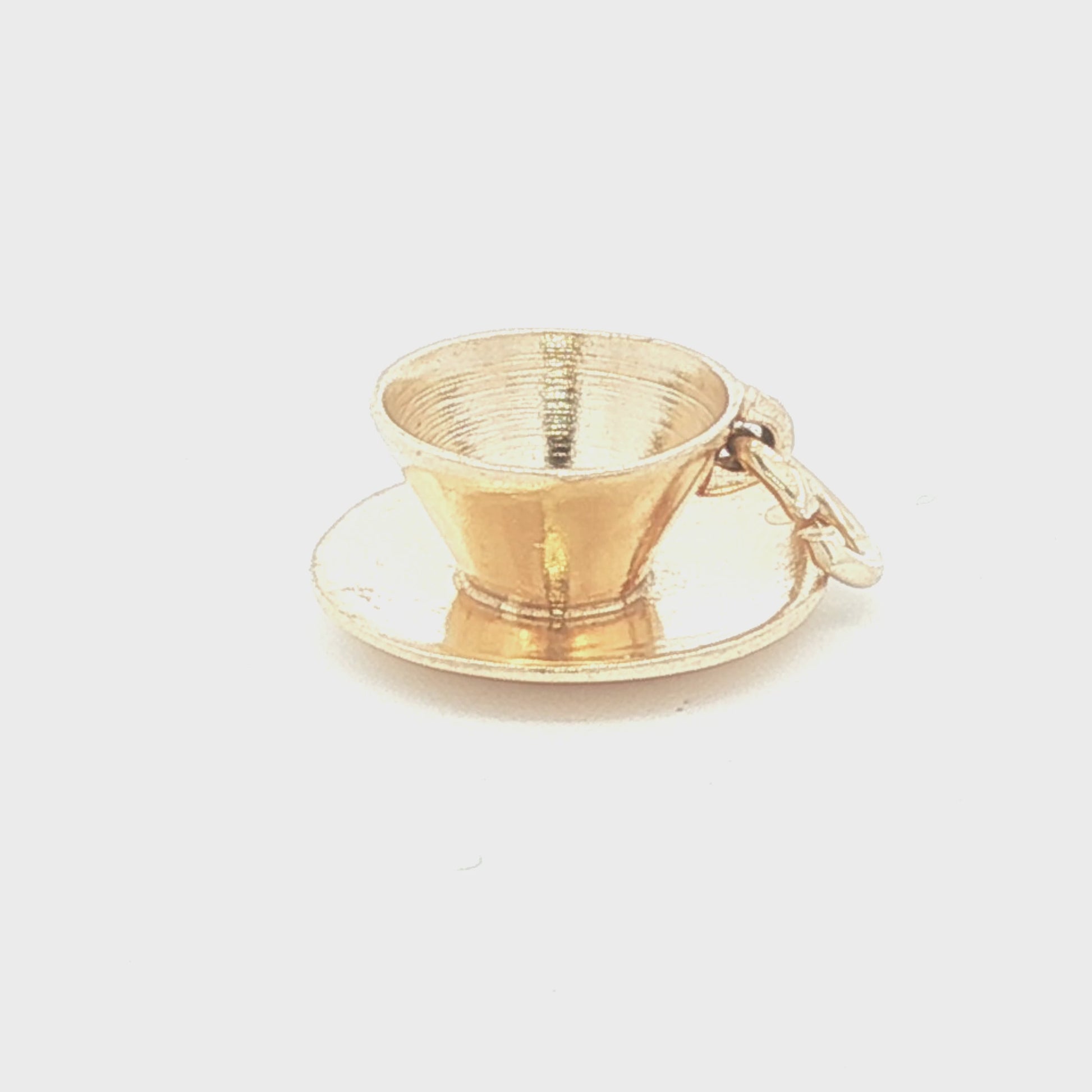 Vintage 14k yellow gold Tea Cup and Saucer Charm