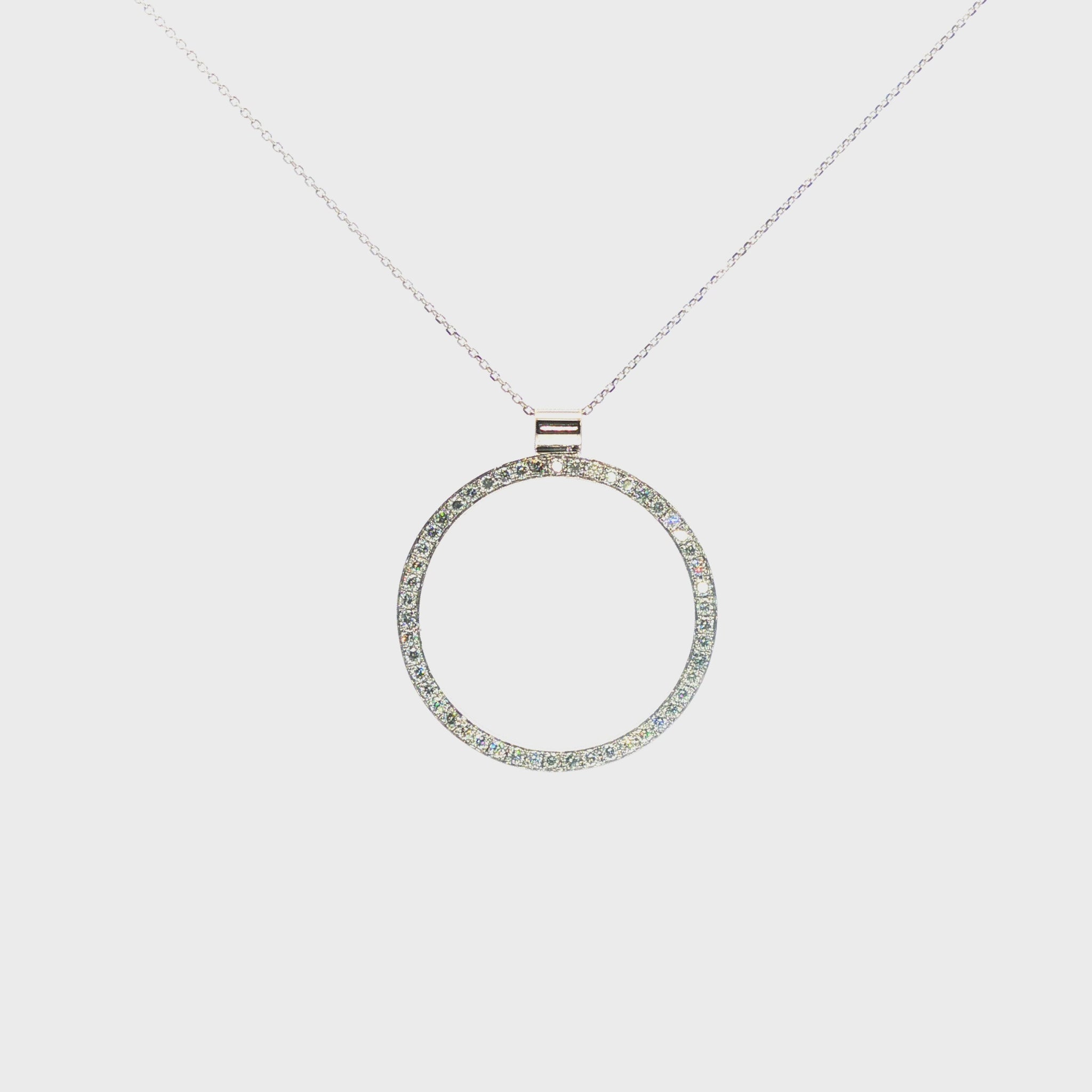 Vintage Diamond Circle Pendant with 50 diamonds weighing .50 carat total