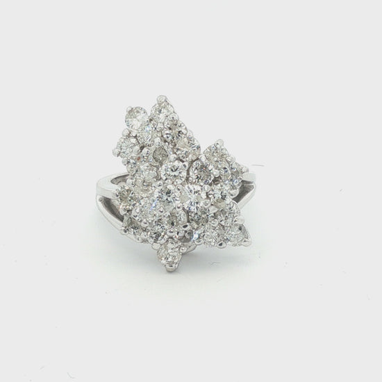 2.5 carat total weight natural diamond cluster dinner ring