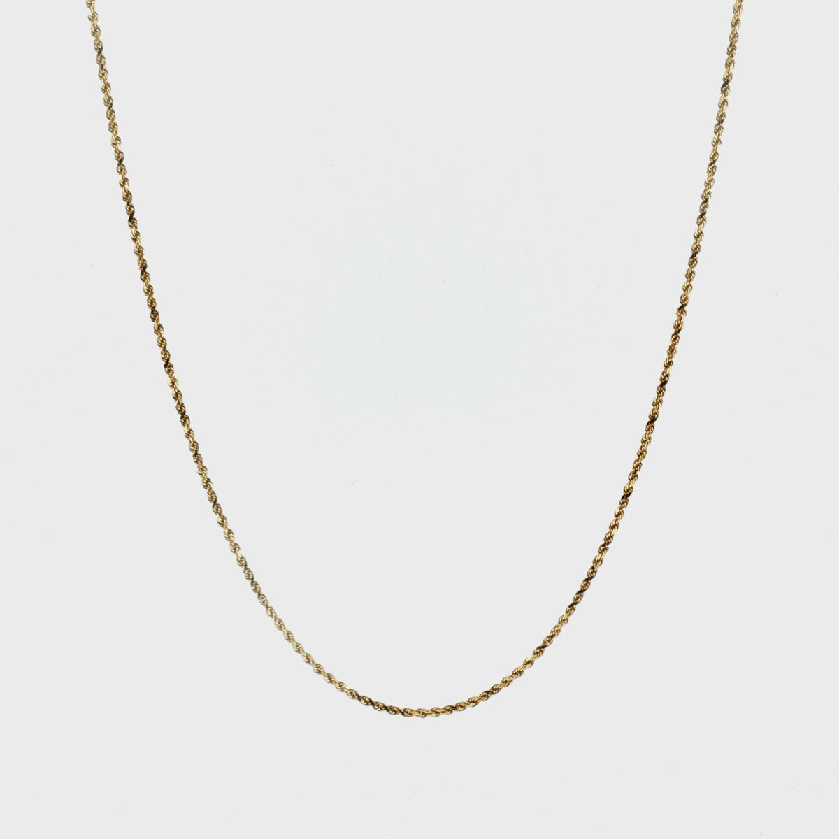 Late 20th-Century 14 Karat Yellow Gold 20" Diamond Cut Rope Chain