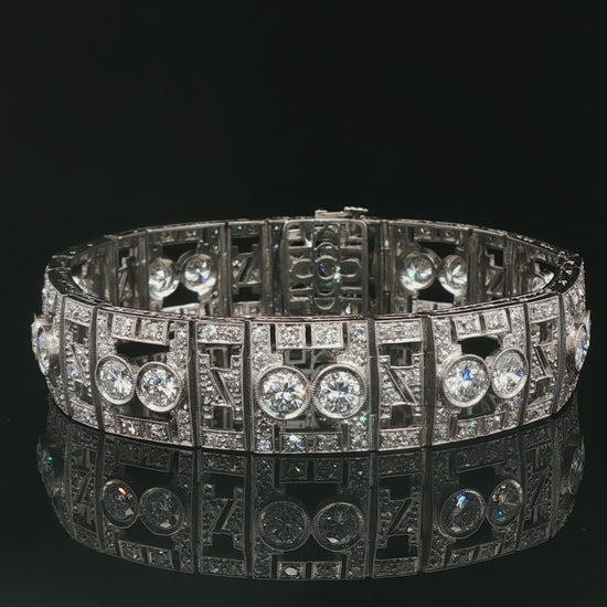 Platinum eight carat total weight Deco style bracelet