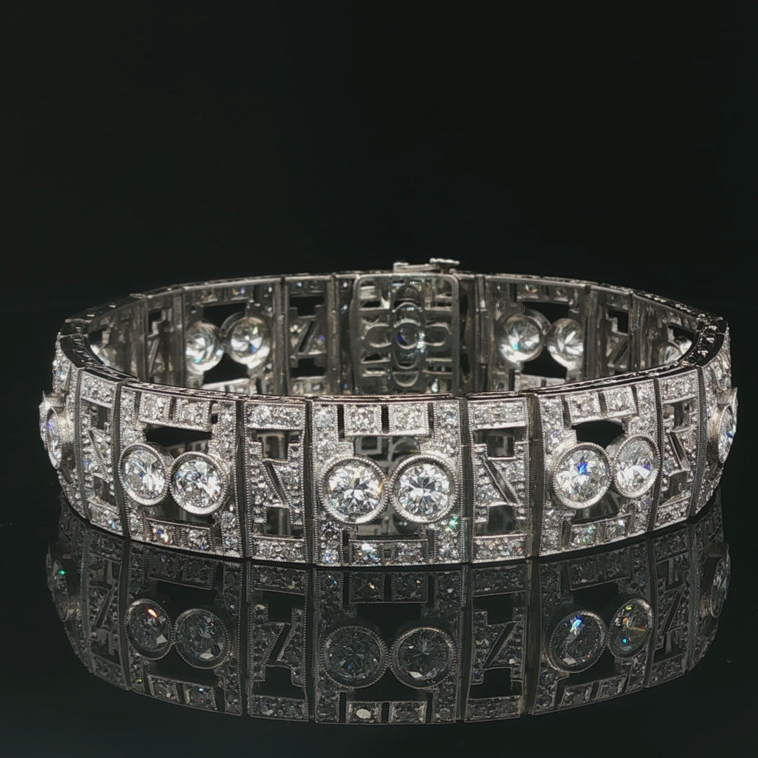 Platinum eight carat total weight Deco style bracelet