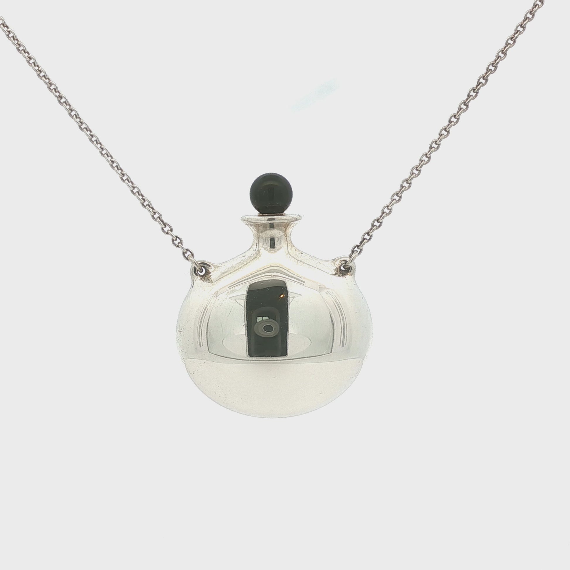 Vintage Tiffany Peretti Sterling Perfume Bottle 24" Necklace Style # 27562957