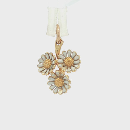 Vintage Bouquet of Enameled Daisies in 14k yellow gold