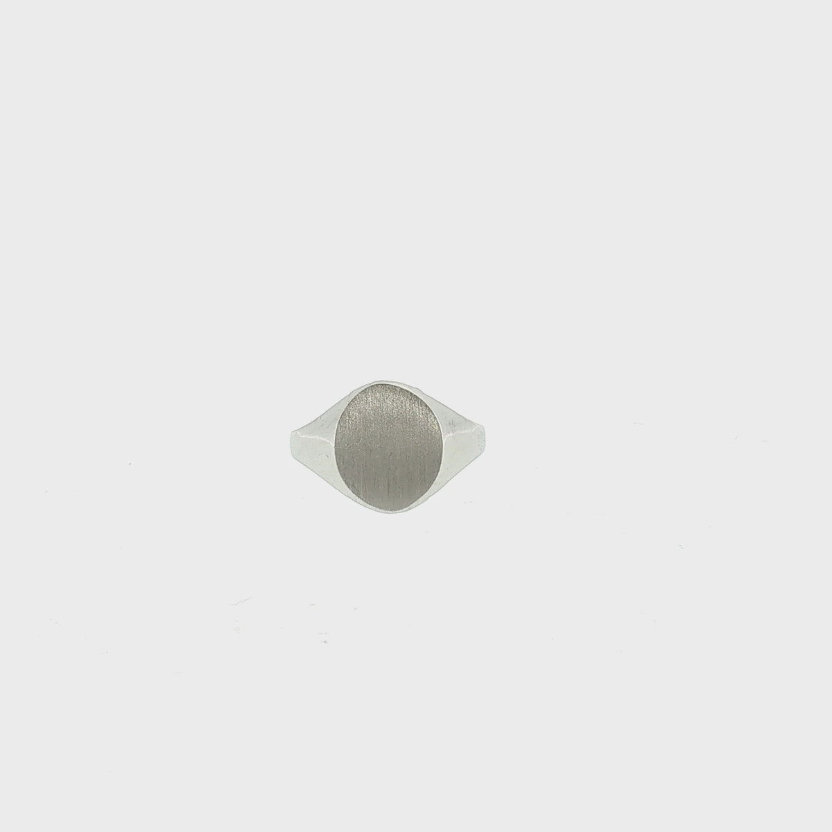 Late 20th Century 10 Karat White Gold Oval Signet Ring