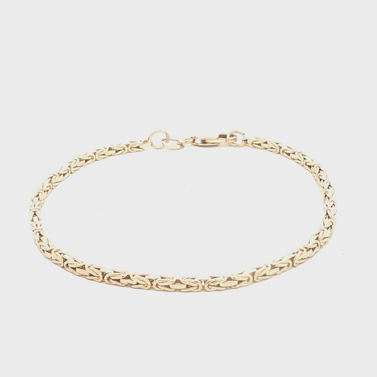 A Vintage Solid 14k yellow gold Byzantine Link 7" Bracelet