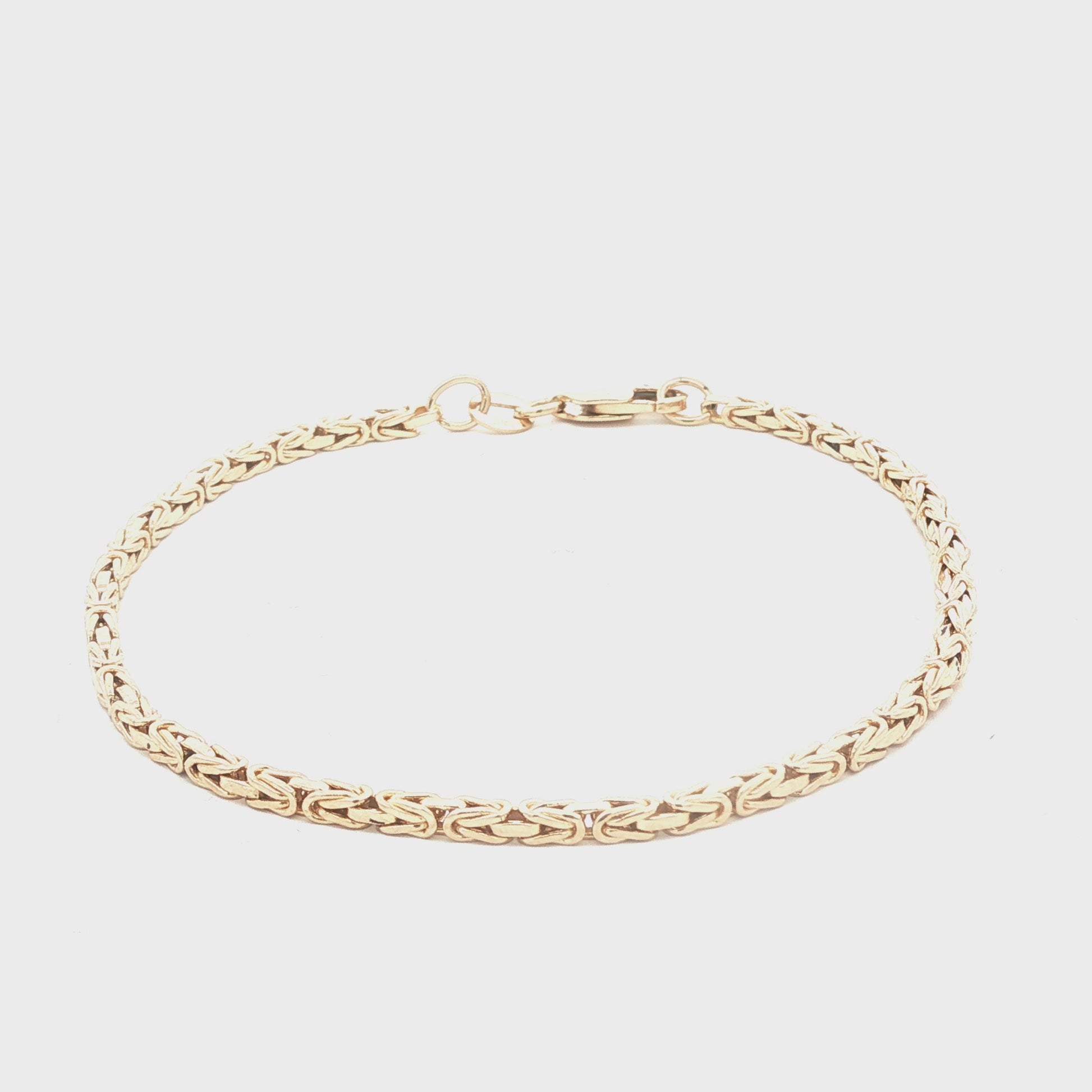 A Vintage Solid 14k yellow gold Byzantine Link 7" Bracelet