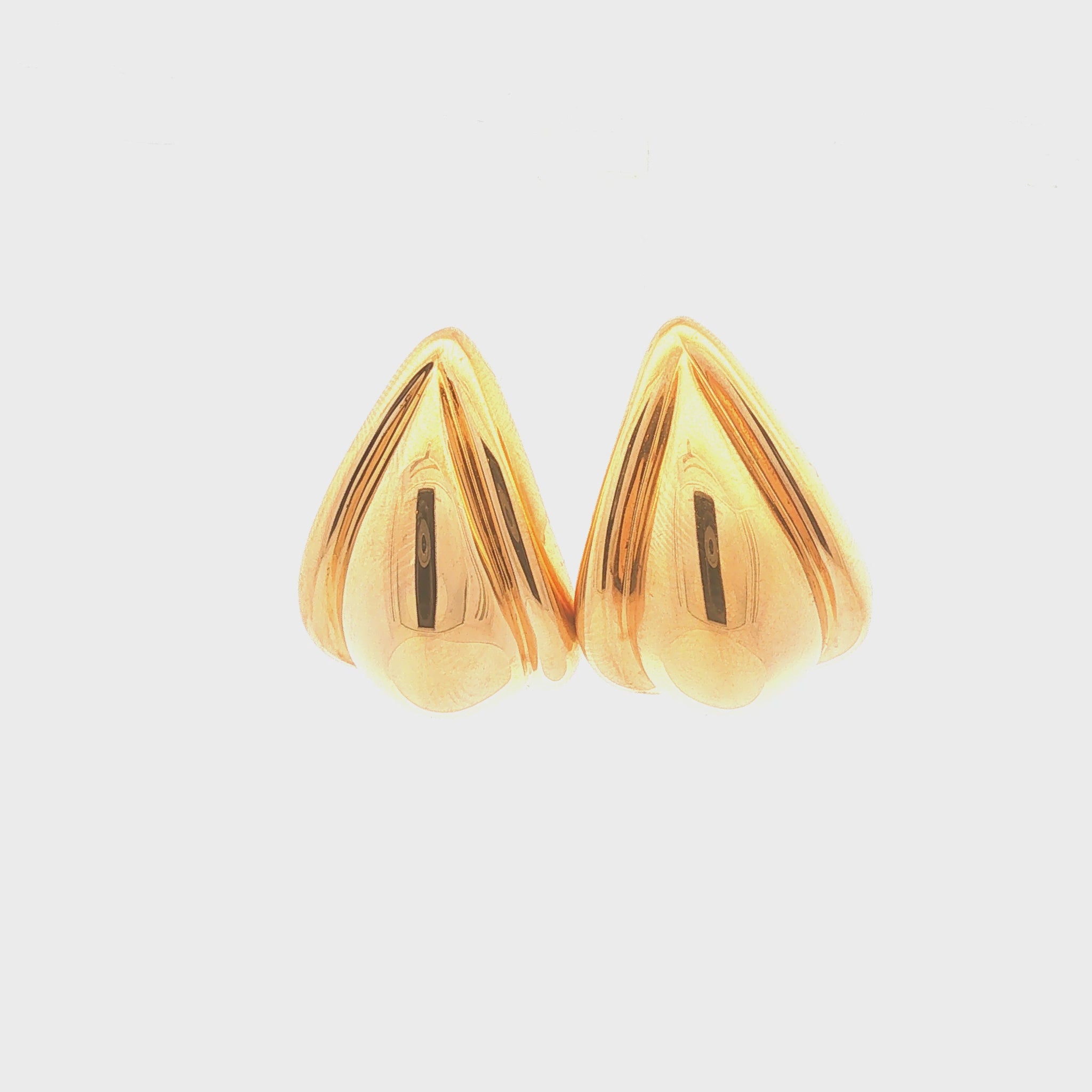14K Gold Electro Formed Half Hoop Earrings