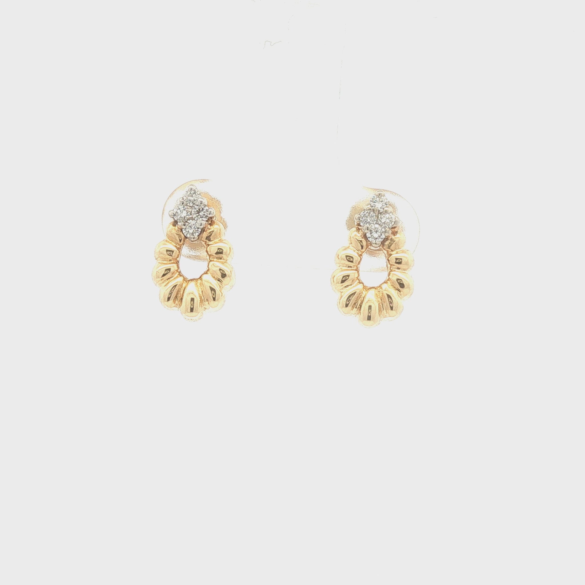 Small Gold Ribbed Doorknocker Earrings