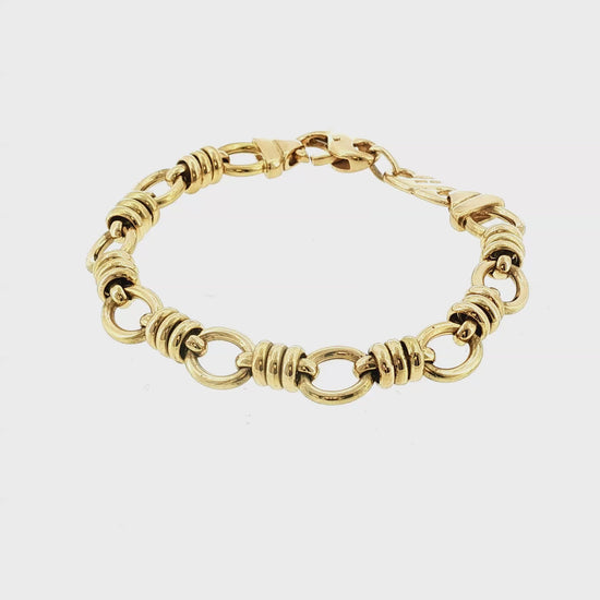 Late 20th Century 18k Yellow Gold Oval Link 6.75" Bracelet