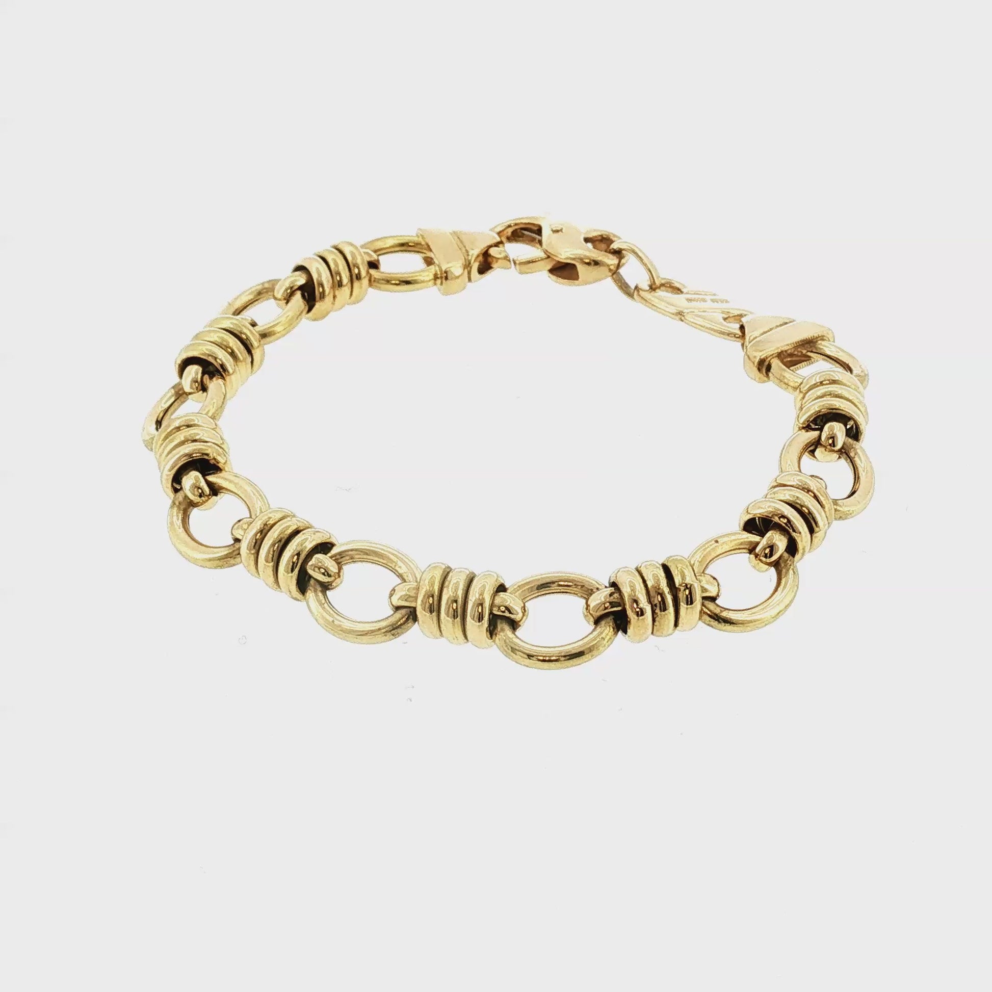 Late 20th Century 18k Yellow Gold Oval Link 6.75" Bracelet