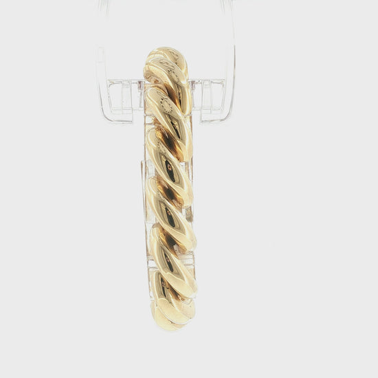 Late 20th-Century 14 Karat Yellow Gold 11.5mm Wide Macaroni Link Bracelet
