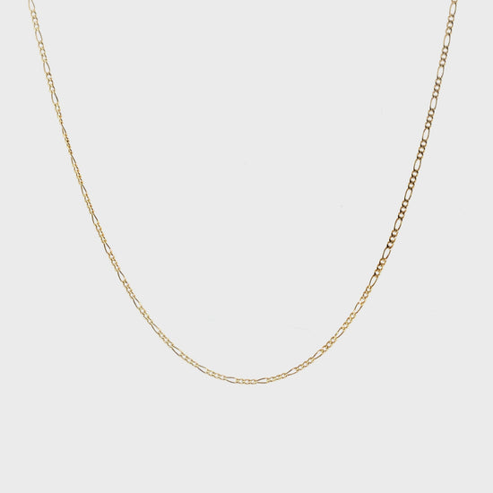 Vintage 14k Yellow Gold 18" 2.3mm Figaro Neck Chain
