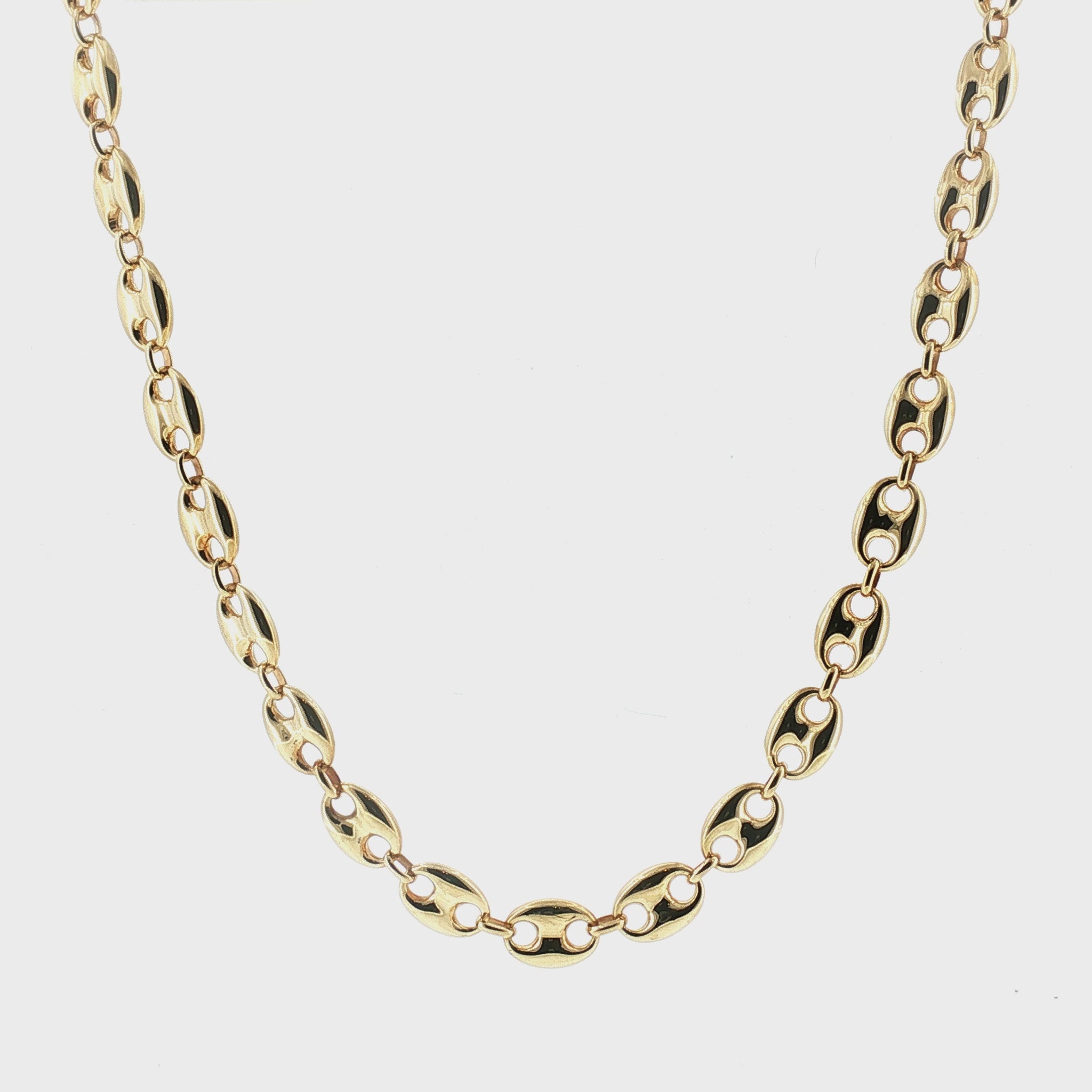 Late 20th Century 14K 24" 11.5mm Mariners Link Necklace