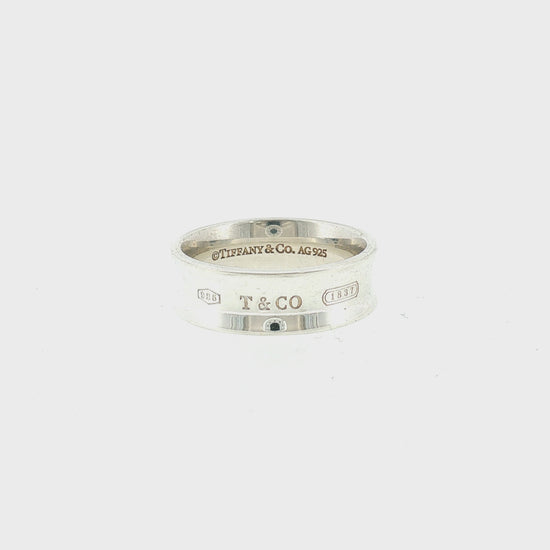 Modern Sterling Tiffany and Co. 1837 Medium Band Ring