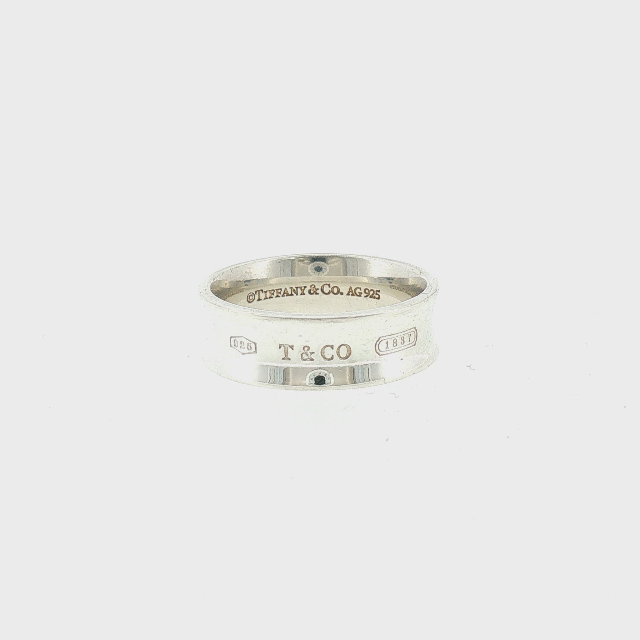 Modern Sterling Tiffany and Co. 1837 Medium Band Ring