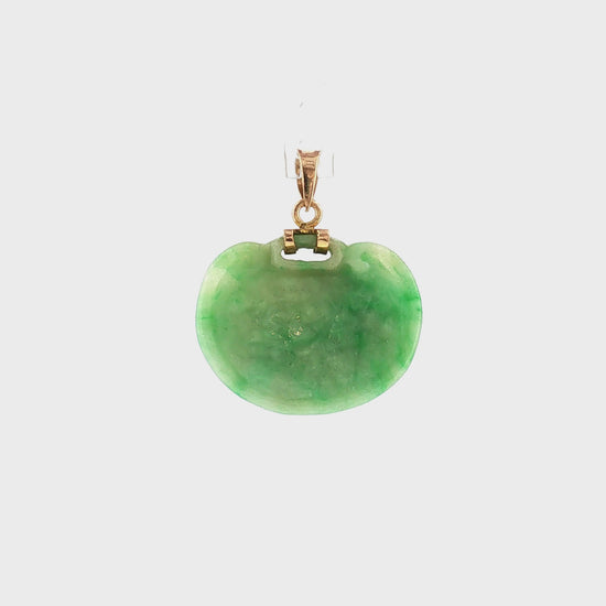 Late 20th-Century Carved Jadeite 18 Karat Bail Pendant