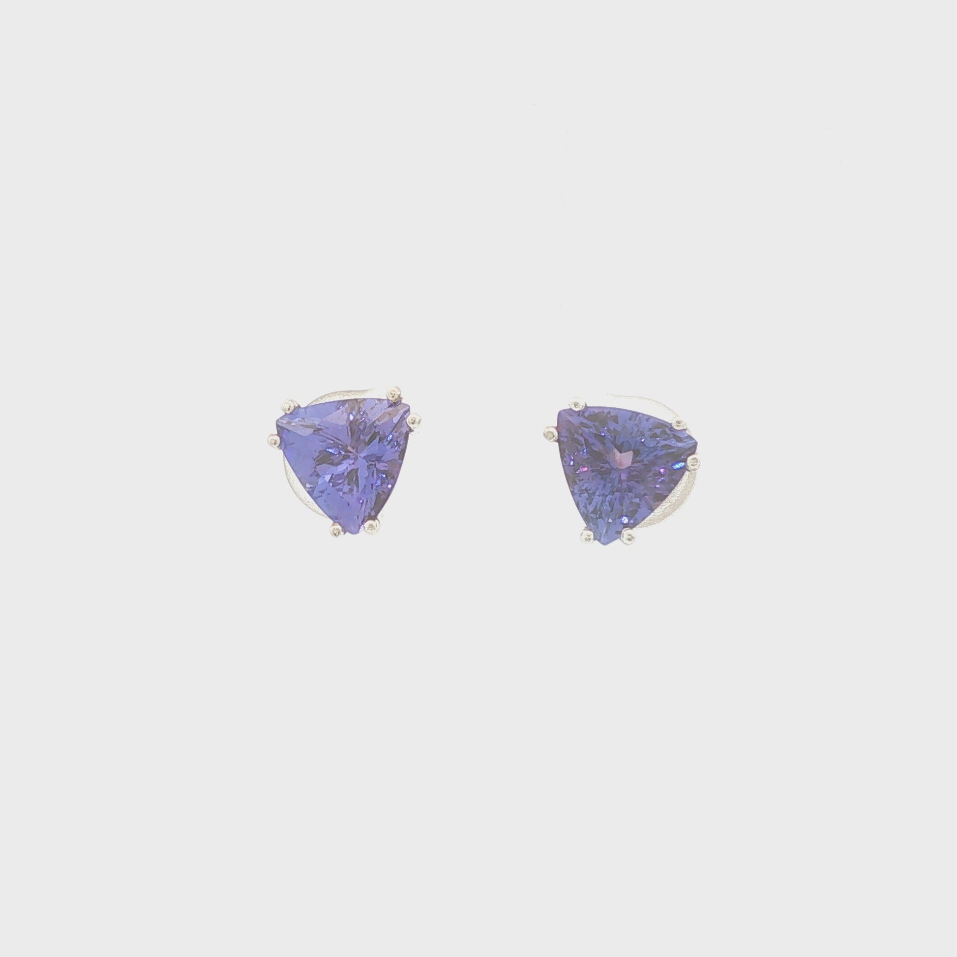 Trillion Cut Tanzanite Stud Earrings