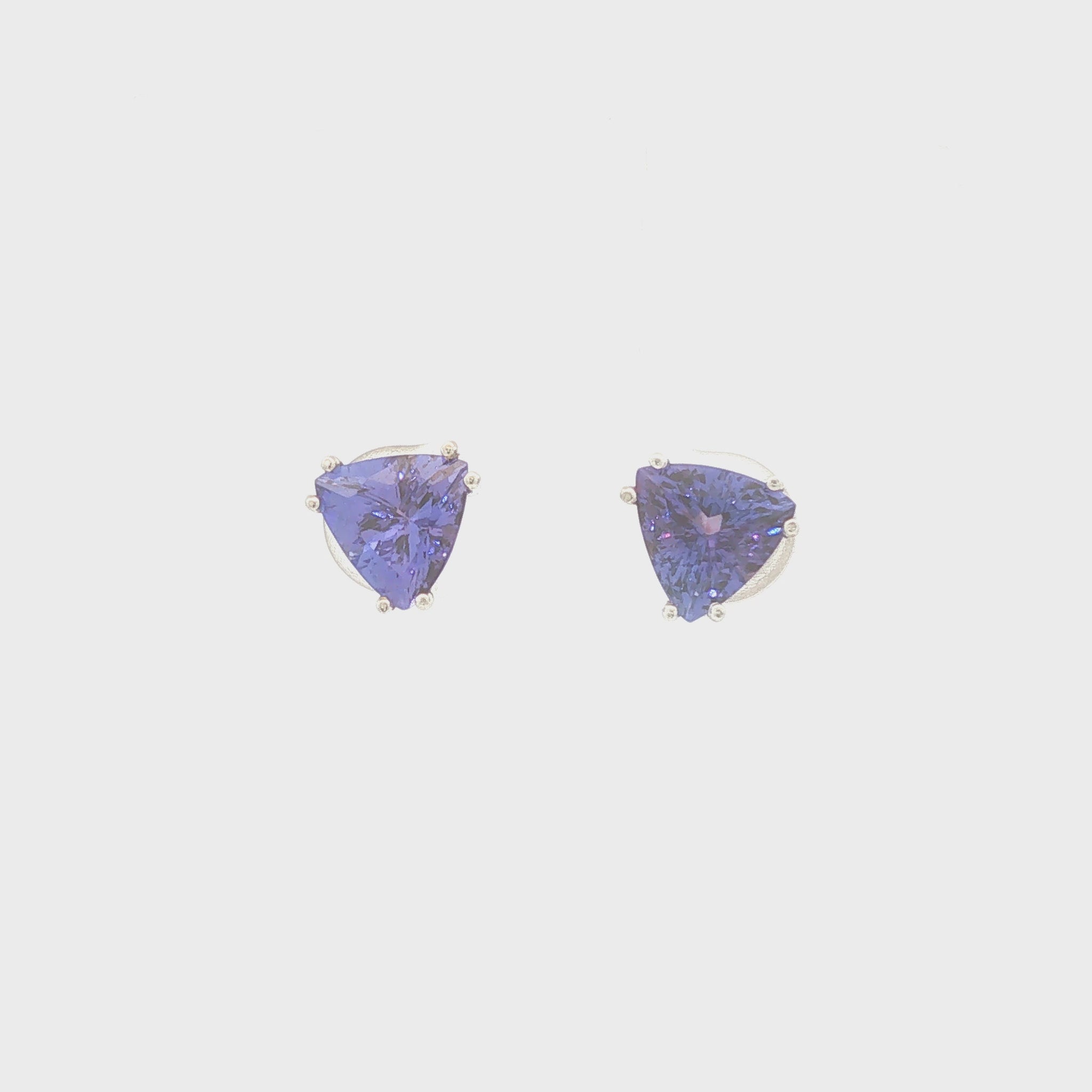Trillion Cut Tanzanite Stud Earrings
