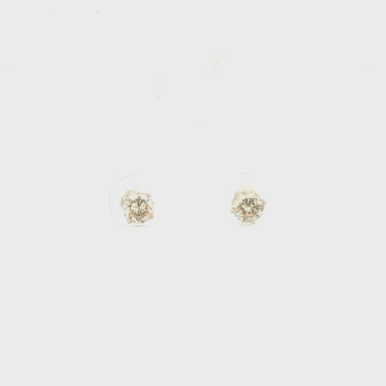 14K White Gold Diamond Earrings 0.75ct Total Weight