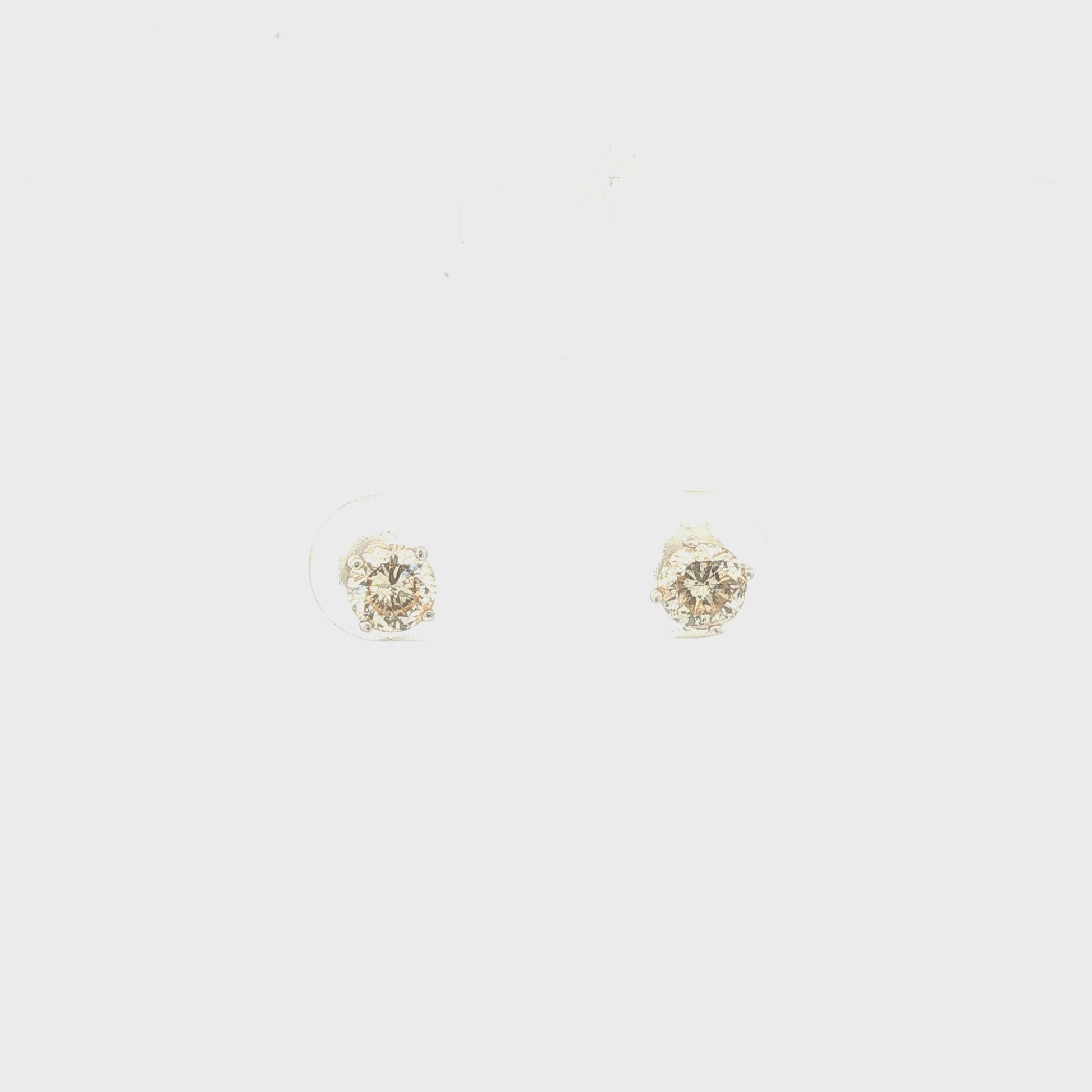 14K White Gold Diamond Earrings 0.75ct Total Weight
