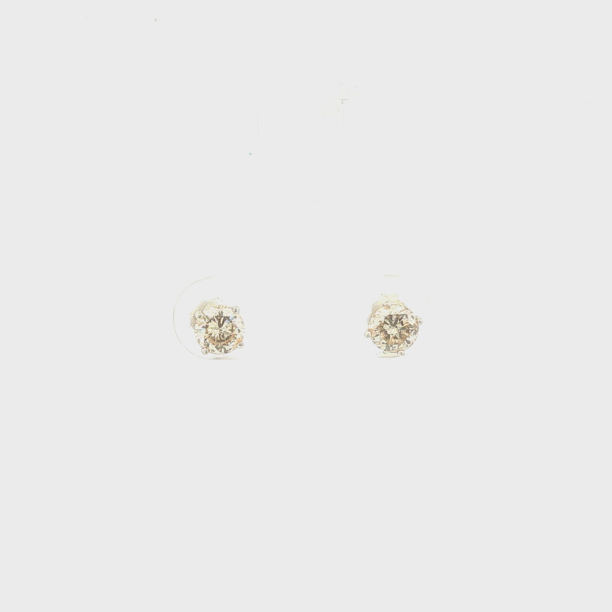 14K White Gold Diamond Earrings 0.75ct Total Weight