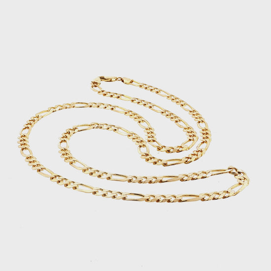 Late 20th-Century 14 Karat Yellow Gold 4.8mm 24" Figaro Neckchain