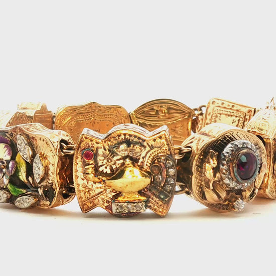 Turn of the century hand engraved slide bracelet