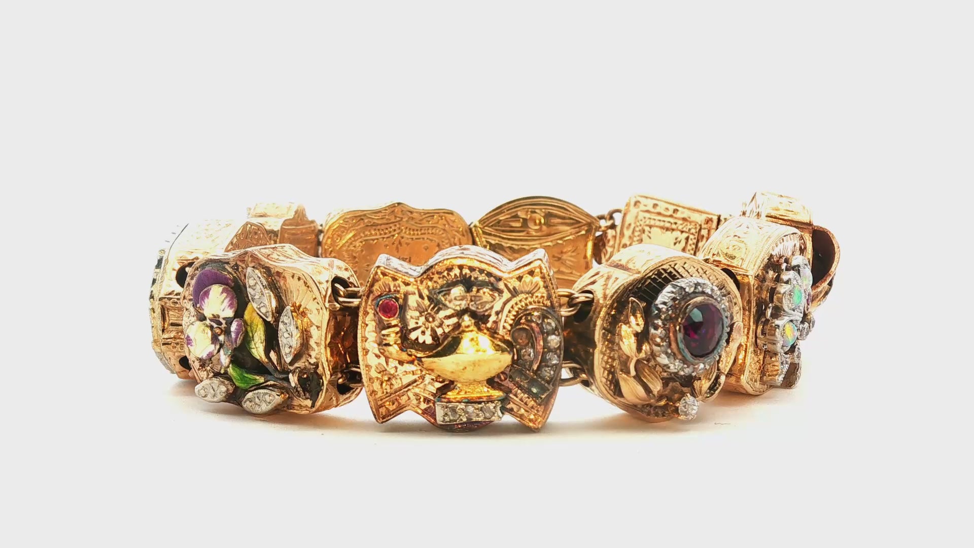 Turn of the century hand engraved slide bracelet