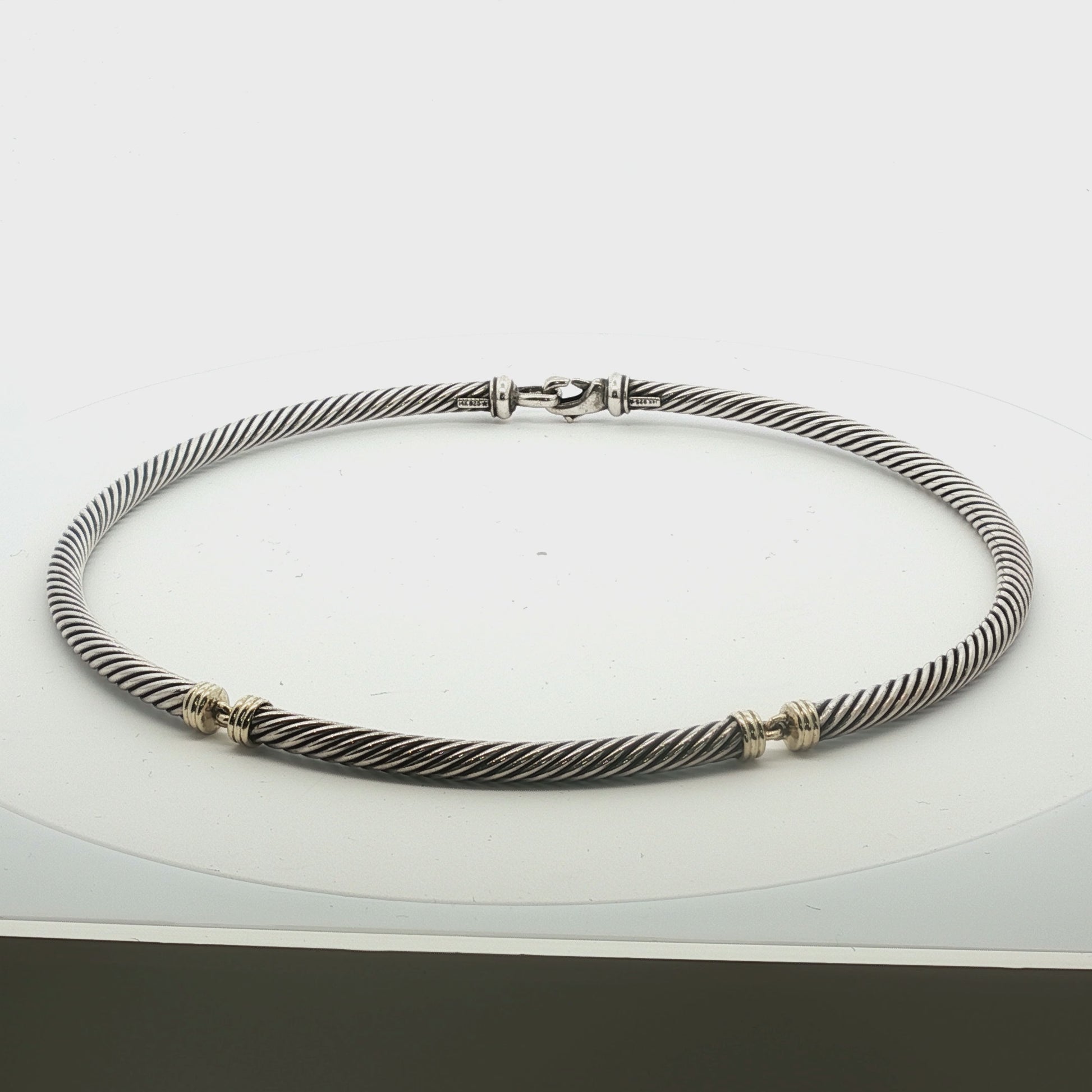 Vintage David Yurman 7mm 16" Sterling and 14k Cable Necklace