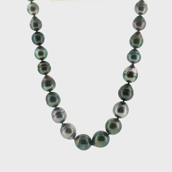 Late 20th-Century 14k White Gold Baroque Tahitian Cultured Pearl Necklace