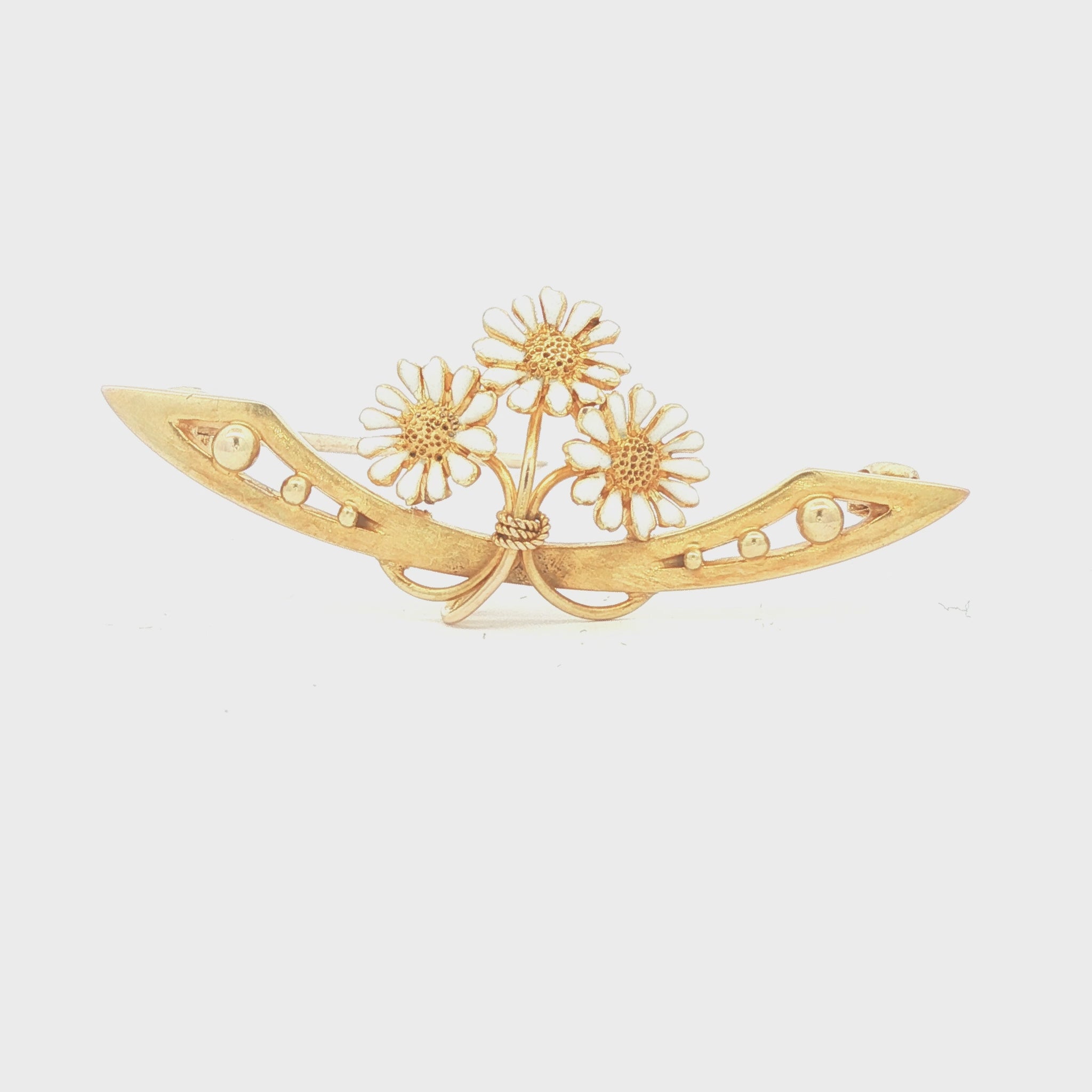 Art Nouveau Krementz Daisy Pin in 14k yellow gold