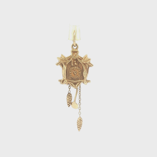 Vintage 14K Gold Cuckoo Clock Charm
