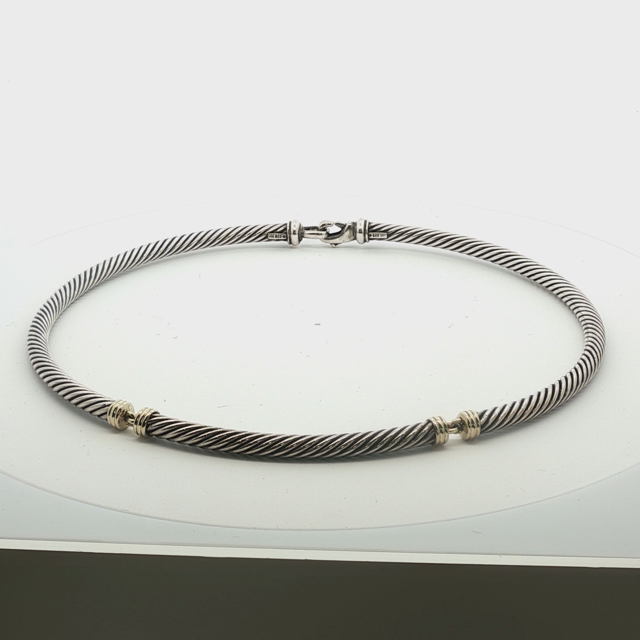 Vintage David Yurman 7mm 16" Sterling and 14k Cable Necklace