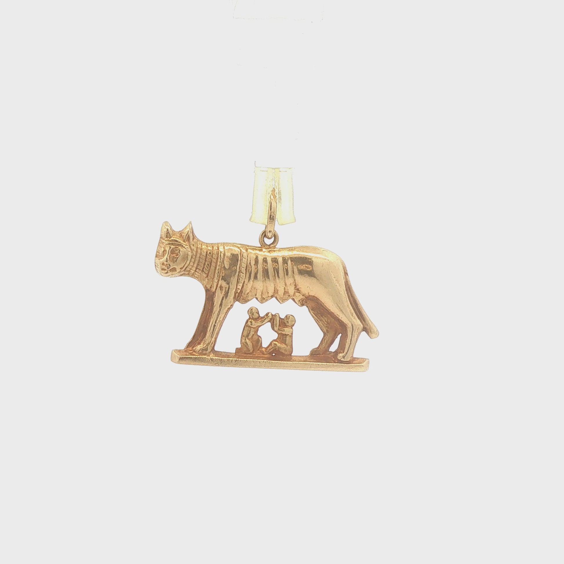 18K Gold Romulus and Remus Charm