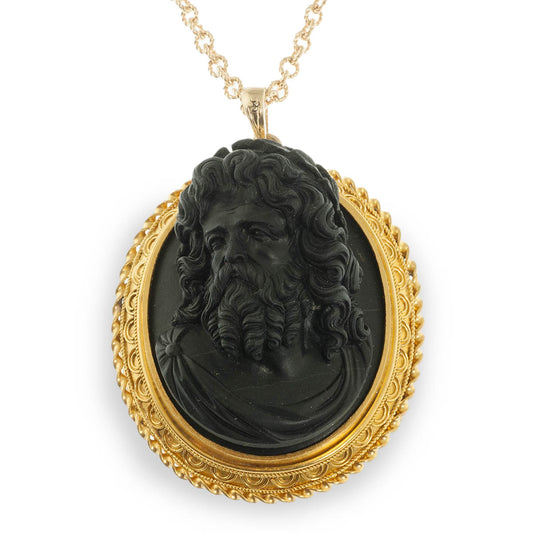 Zeus high relief onyx cameo