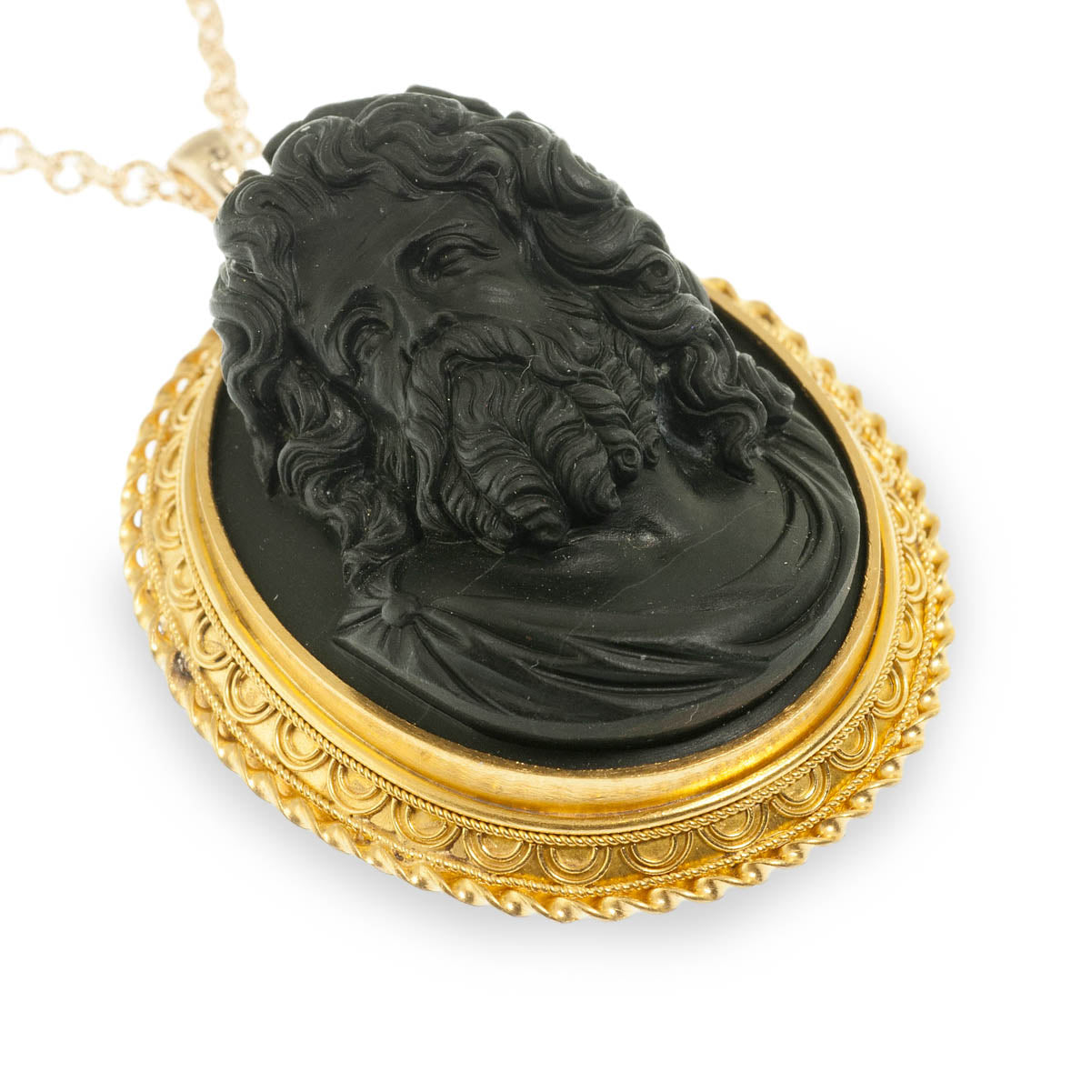 Zeus high relief onyx cameo