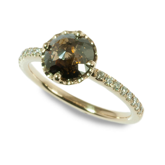 Brown Rose Cut Diamond Ring